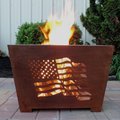 Gardencontrol Flag Fire Basket, Rust Metal GA2659151